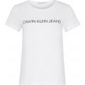 Womens Bright White Institutional Logo Slim Fit S/s T Shirt 77890 by Calvin Klein from Hurleys