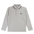 Boys Light Grey Marl Tipped L/s Polo Shirt 45614 by BOSS from Hurleys