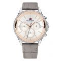 Womens Silver/Rose Gold/Grey Ari Leather Watch 44198 by Tommy Hilfiger from Hurleys