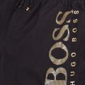 Mens Black/Gold Metallic Logo Swim Shorts 51744 by BOSS from Hurleys