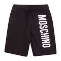 Boys Black Branded Sweat Shorts 82021 by Moschino from Hurleys