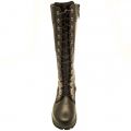 Womens Black 14 Inch Side-Zip Lace-Up Boots