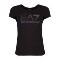 Womens Black Diamante Logo S/s T Shirt 30533 by EA7 from Hurleys