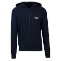 Mens Navy Stretch Terry Hooded Zip Through Sweat Jacket 97706 by Emporio Armani Bodywear from Hurleys