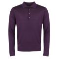 Mens Aubergine Merino Knit L/s Polo Shirt 28774 by PS Paul Smith from Hurleys