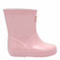 Girls Pink Candy Floss First Classic Gloss Wellington Boots (4-8) 41461 by Hunter from Hurleys