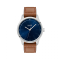 Mens Brown/Silver/Blue Dare Leather Watch 78747 by HUGO from Hurleys
