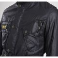 Mens Black Slim International Waxed Jacket 12320 by Barbour International from Hurleys