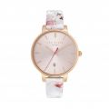 Womens Rose Gold & Pink Print Leather Strap Watch 10101 by Ted Baker from Hurleys