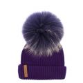 Womens Violet/Navy Wool Hat With Pom 31558 by BKLYN from Hurleys