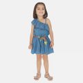 Girls Light Blue Frill Denim Playsuit 58347 by Mayoral from Hurleys