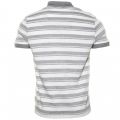 Mens Grey Striped Regular Fit S/s Polo Shirt