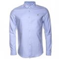 Mens Sky Blue Brewer Oxford Slim Fit L/s Shirt 12057 by Farah from Hurleys
