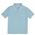 Boys Turquoise Tipped Branded S/s Polo Shirt 38341 by BOSS from Hurleys