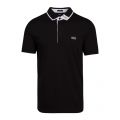 Athleisure Mens Black Paule 1 Collar Slim Fit S/s Polo Shirt 86494 by BOSS from Hurleys