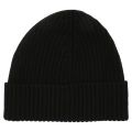 Mens Black Branded Roll Back Knitted Hat 94462 by Lacoste from Hurleys