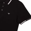 Mens Black Branded Cuff S/s Polo Shirt 77948 by Emporio Armani from Hurleys