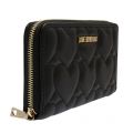 Womens Black Heart Quilted Zip Around Purse 82955 by Love Moschino from Hurleys