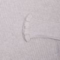 Womens Super Light Grey Vigrade Frill High Neck Knitted Jumper