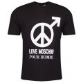 Mens Black Peace Logo Regular S/s T Shirt 21451 by Love Moschino from Hurleys