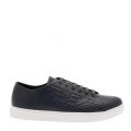 Mens Navy Embossed Logo Trainers 29206 by Emporio Armani from Hurleys