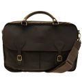 Lifestyle Mens Olive Wax Leather Briefcase 64857 by Barbour from Hurleys
