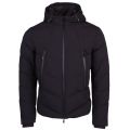 Mens Black Hooded Down Jacket 11092 by Armani Jeans from Hurleys