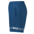 Mens Medium Blue Dolphin Repeat-Logo Swim Shorts 108312 by BOSS from Hurleys