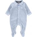 Baby Pale Blue Velour L/s Romper 13182 by BOSS from Hurleys