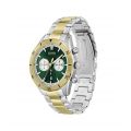 Mens Silver/Gold/Green Santiago Bracelet Watch 106485 by BOSS from Hurleys