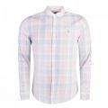 Mens Blossom Pink Ashtead Check Slim L/s Shirt 27593 by Farah from Hurleys
