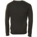 Mens Evergreen Marl Kirtley Cable Crew Knitted Jumper