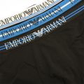 Mens Black/Blue Mix Waistband 3 Pack Trunks 106527 by Emporio Armani from Hurleys