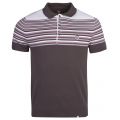 Mens Grey Striped Knitted S/s Polo Shirt 26178 by Pretty Green from Hurleys