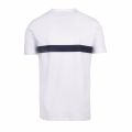 Mens White/Navy Logo Stripe Slim Fit Beach S/s T Shirt 81041 by BOSS from Hurleys