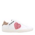 Womens White Metallic Heart Cupsole Trainers 101889 by Love Moschino from Hurleys