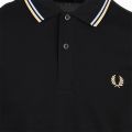 Mens Black/Sky/Desert Twin Tipped S/s Polo Shirt 108329 by Fred Perry from Hurleys