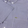 Mens Blue & White Small Check Regular S/s Shirt 30990 by Lacoste from Hurleys