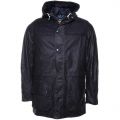 Mens Navy Tweed Durham Waxed Jacket 70987 by Barbour from Hurleys