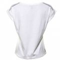 Womens White Mesh Detail S/s Tee Shirt