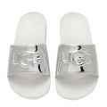Kids Silver Graphic Logo Slides (12-5) 59549 by UGG from Hurleys