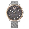 Mens Rose Gold/Silver/Grey Gavin Mesh Watch 44218 by Tommy Hilfiger from Hurleys