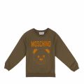 Boys Dark Olive Embroidered Toy Sweat Top 47349 by Moschino from Hurleys