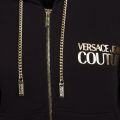 Womens Black Chain Detail Icon Hooded Zip Through Sweat Top 51240 by Versace Jeans Couture from Hurleys