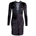 Womens Black Eddie Velvet Bodycon Dress 15273 by French Connection from Hurleys