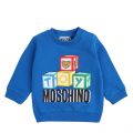 Baby Skydiver Blue Toy Blocks Sweat Top 76524 by Moschino from Hurleys