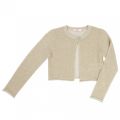 Girls Gold Cropped Knitted Cardigan