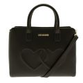 Womens Black Heart Top Handle Tote Bag 72792 by Love Moschino from Hurleys
