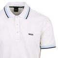 Athleisure Mens White/Blue Paddy Regular Fit S/s Polo Shirt 108536 by BOSS from Hurleys