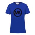 Womens Twilight Blue Circle Flock Logo S/s T Shirt 52710 by Michael Kors from Hurleys